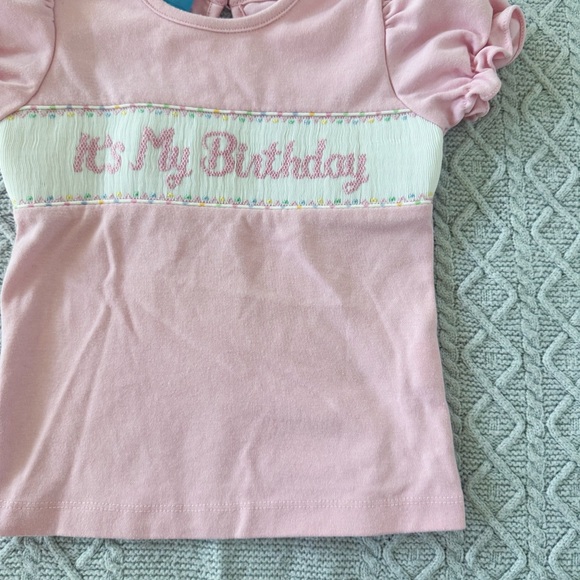 Smocked Pink Birthday Confetti Polkadot Shorts & Top Set - Picture 4 of 14